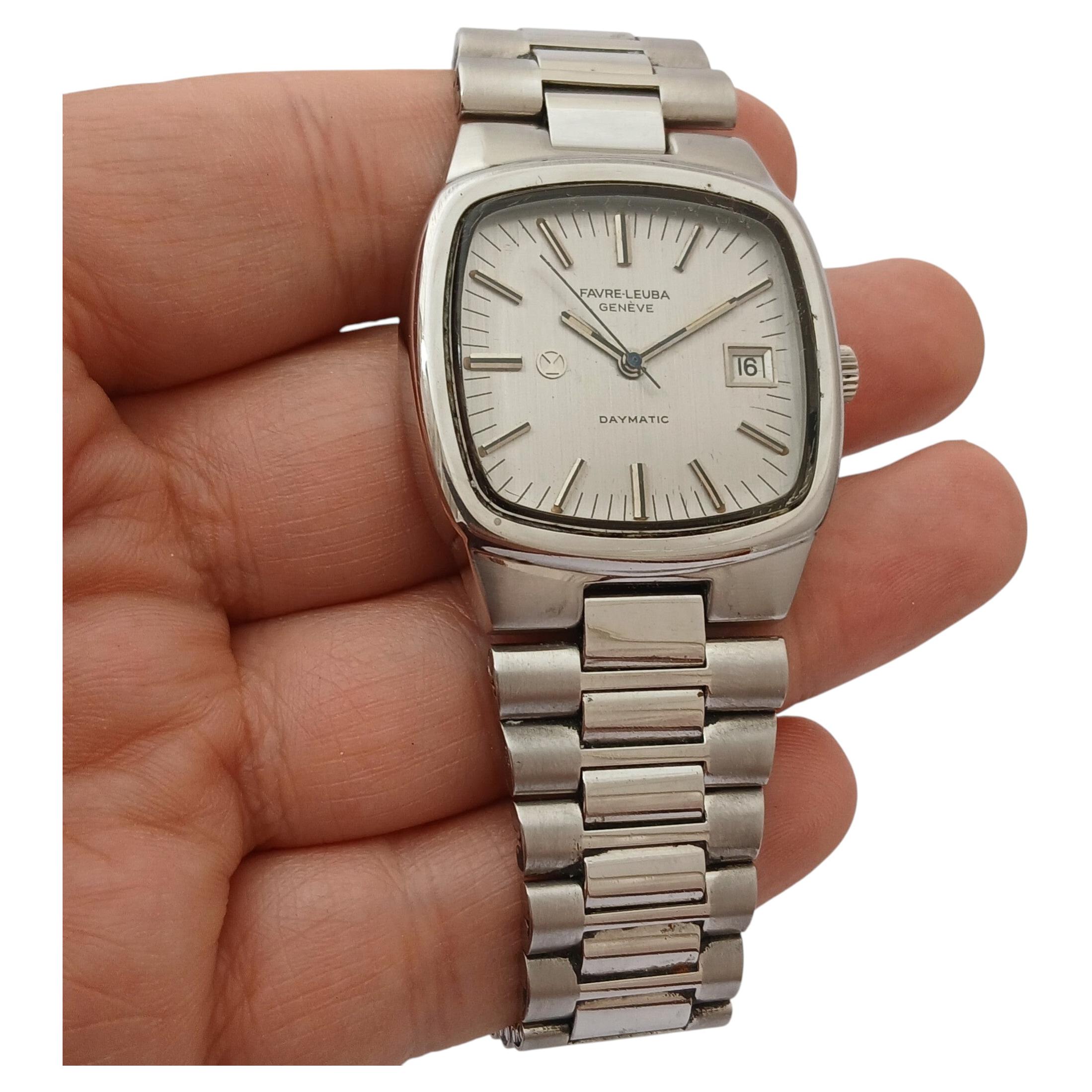 Orologio da uomo VINT Favre-Leuba Favre Leuba Daymatic TV automatico in acciaio inossidabile