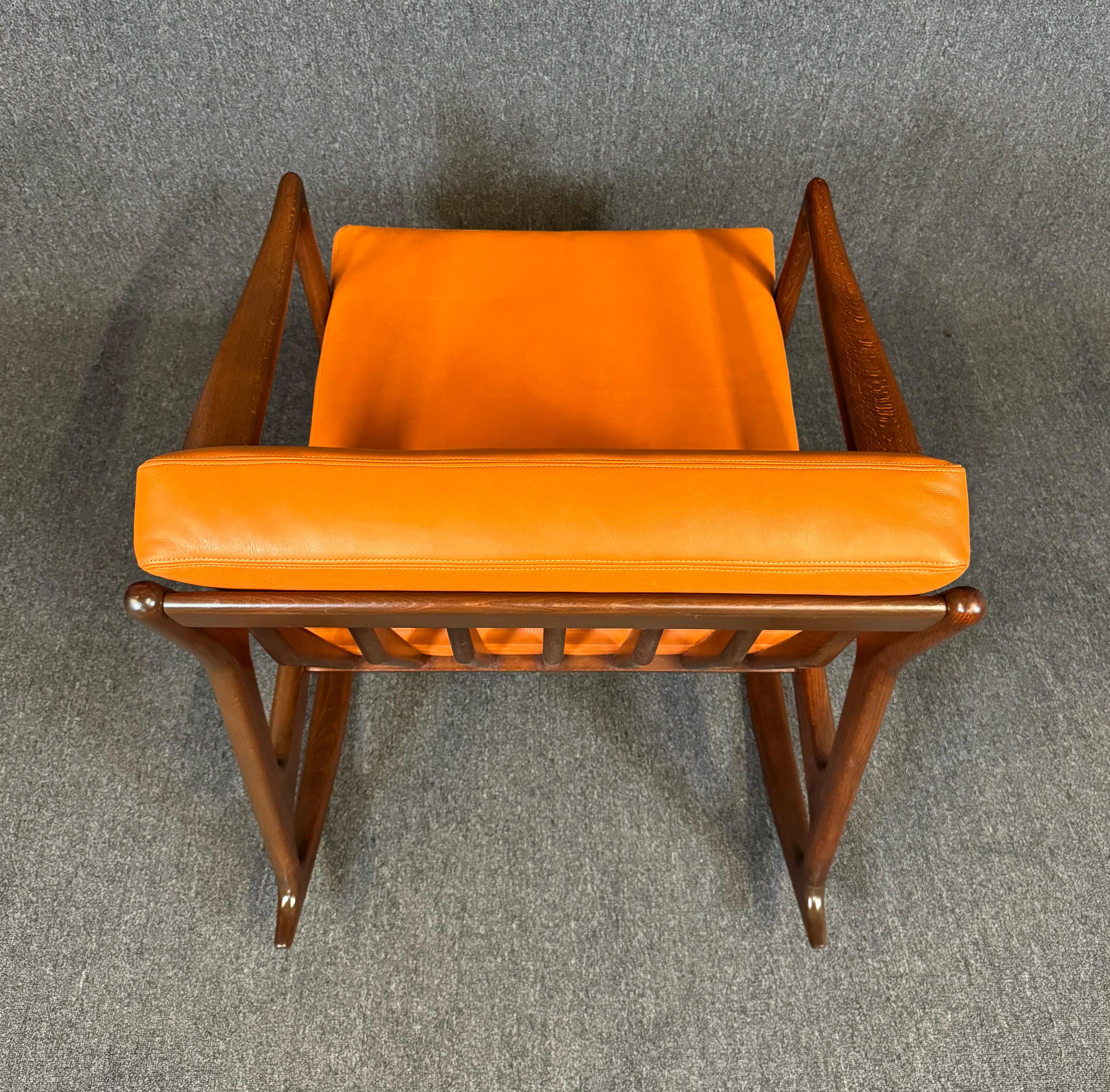 Vintage Danish Mid Century Modern Rocking Chair by Kofod Larsen for Selig For Sale 2