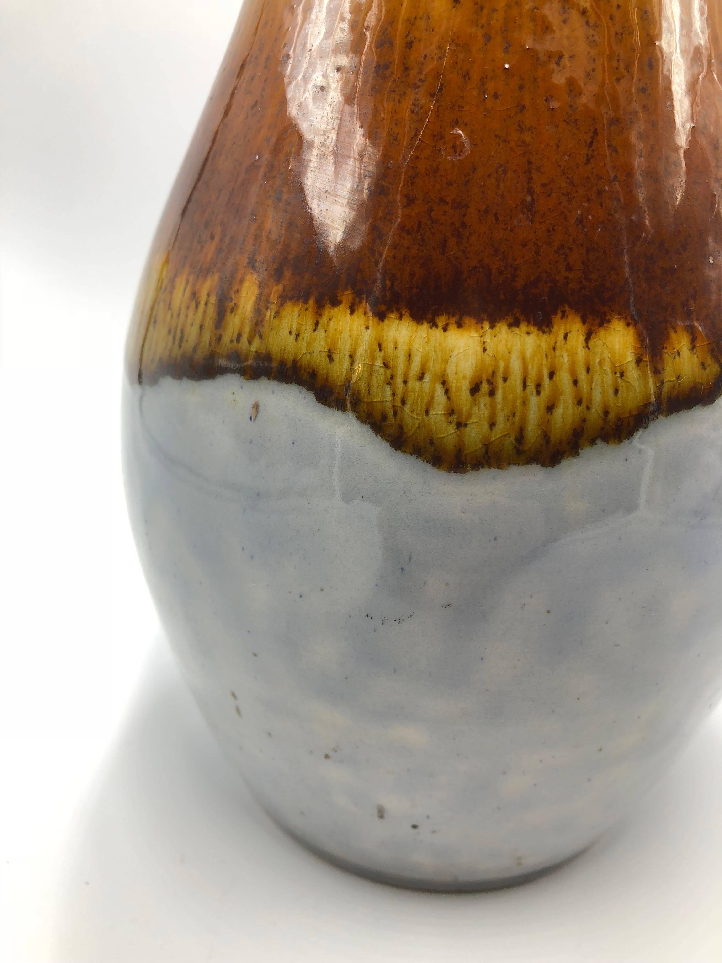 Vintage Ü-Keramik, Übelacker Vase, Westdeutschland Keramik, Blassblaue Vase (Mitte des 20. Jahrhunderts) im Angebot