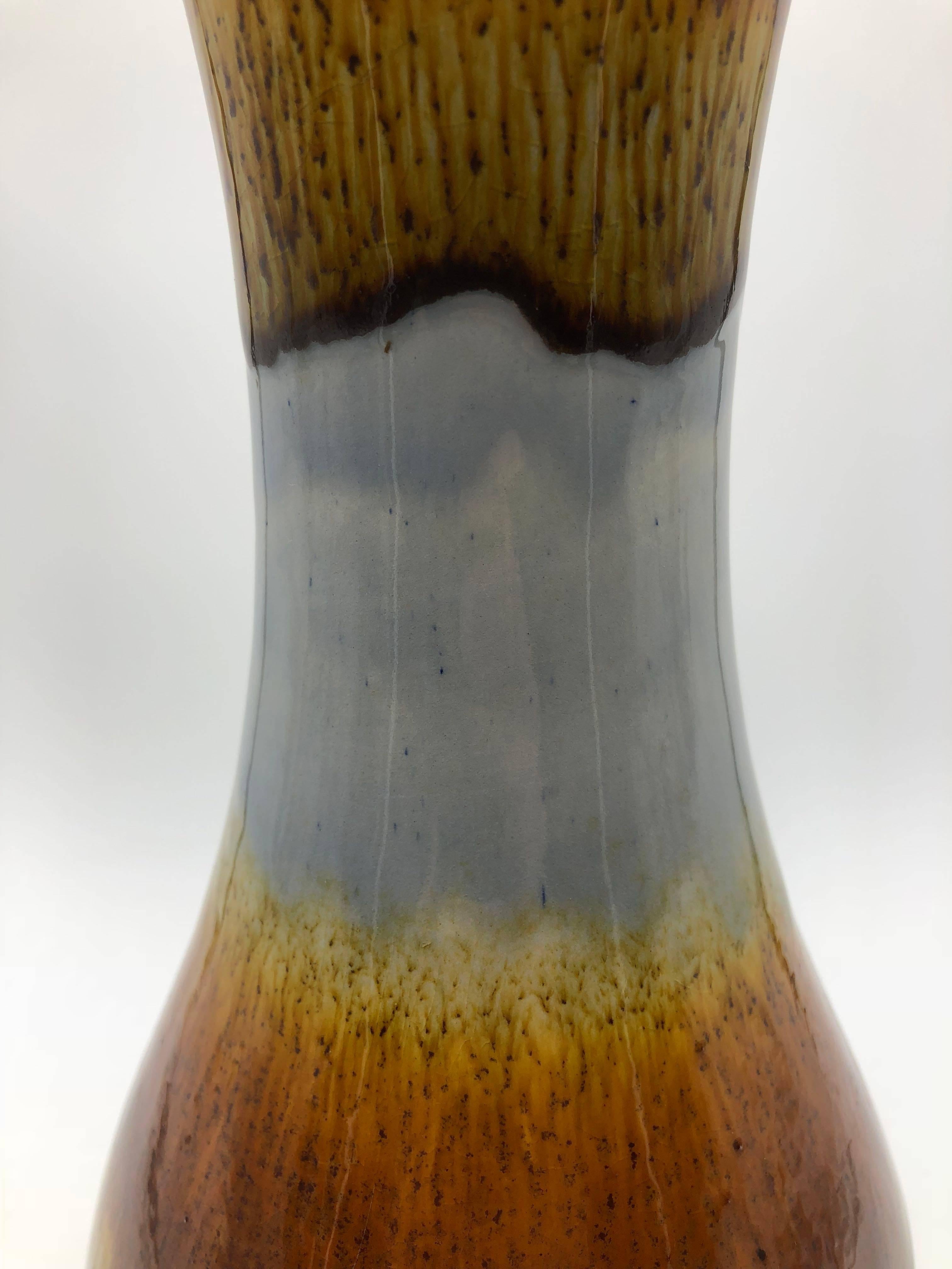 Vintage Ü-Keramik, Übelacker Vase, West Germany Ceramics, Pale Blue Vase In Excellent Condition For Sale In Achterveld, NL