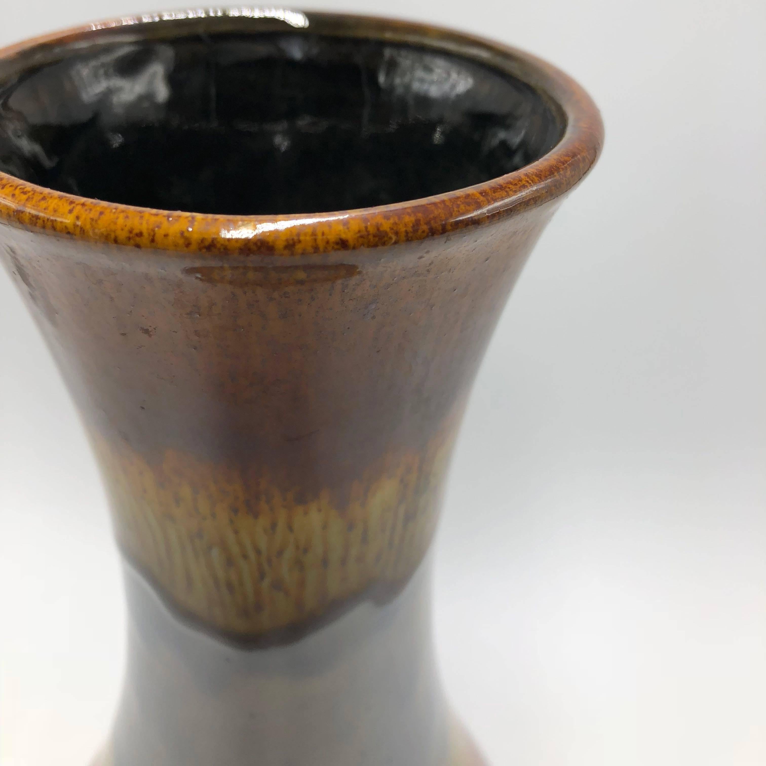Mid-20th Century Vintage Ü-Keramik, Übelacker Vase, West Germany Ceramics, Pale Blue Vase For Sale