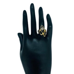 Vintage 0.04tcw Single Cut Diamonds Freeform Clover Leaf Ring 14k Gold