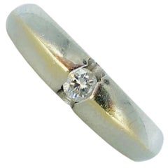 Anello vintage con gambo di diamante centrale da 0,10 carati in oro 18k