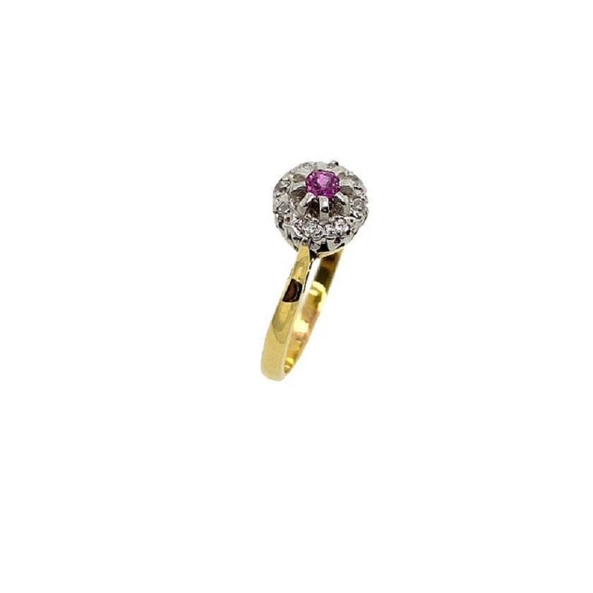 18ct White & Yellow Gold Vintage 0.10ct Ruby & 0.06ct Diamond Cluster Ring

Additional Information:
Total Diamond Weight: 0.06ct
Ruby Weight: 0.10ct
Diamond Colour: H/I
Diamond Clarity: Si
Total Weight: 3.8g
Ring Size: R 1/2
SMS4333