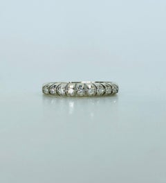 Vintage 0.13 Carat Diamonds Half Eternity Ring 18k White Gold
