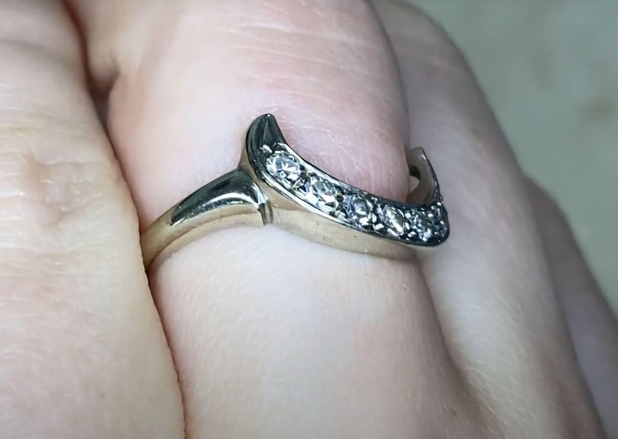 Women's Vintage 0.18ct Single Cut Diamond Engagement Ring, 14k White Gold, Circa 1975