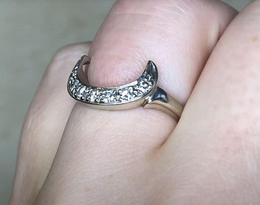 Vintage 0.18ct Single Cut Diamond Engagement Ring, 14k White Gold, Circa 1975 1