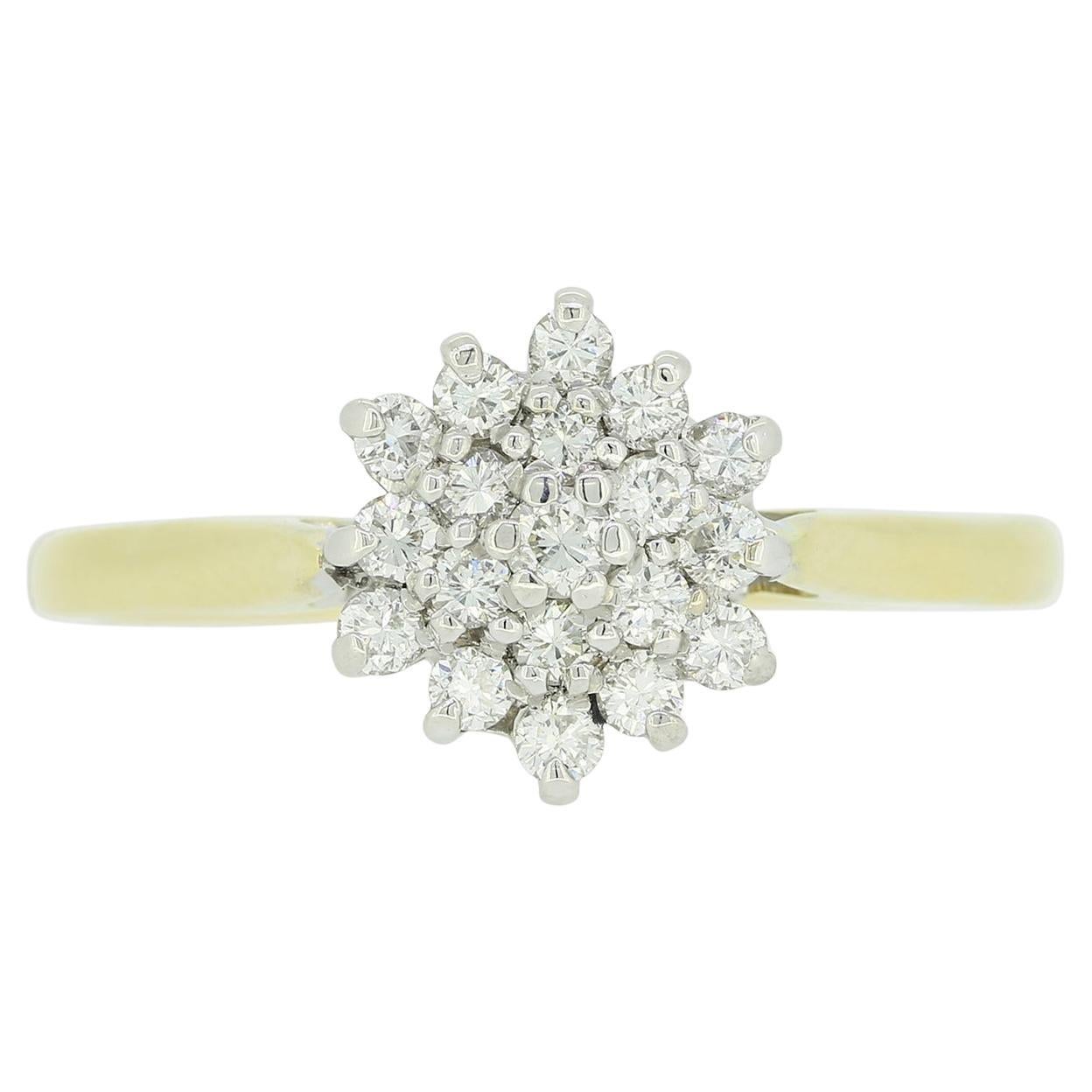 Vintage 0.20 Carat Diamond Daisy Cluster Ring