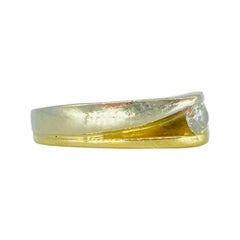 Vintage 0.20 Carat Diamond Engagement Ring 14k Two-Tone Gold