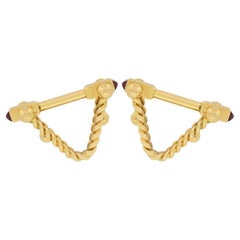 Boutons de manchette vintage en rubis 0,20 carat, c.1970