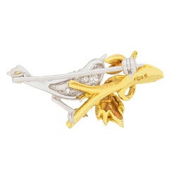 Vintage 0.24ct Diamond Bird Brooch, c.1980s