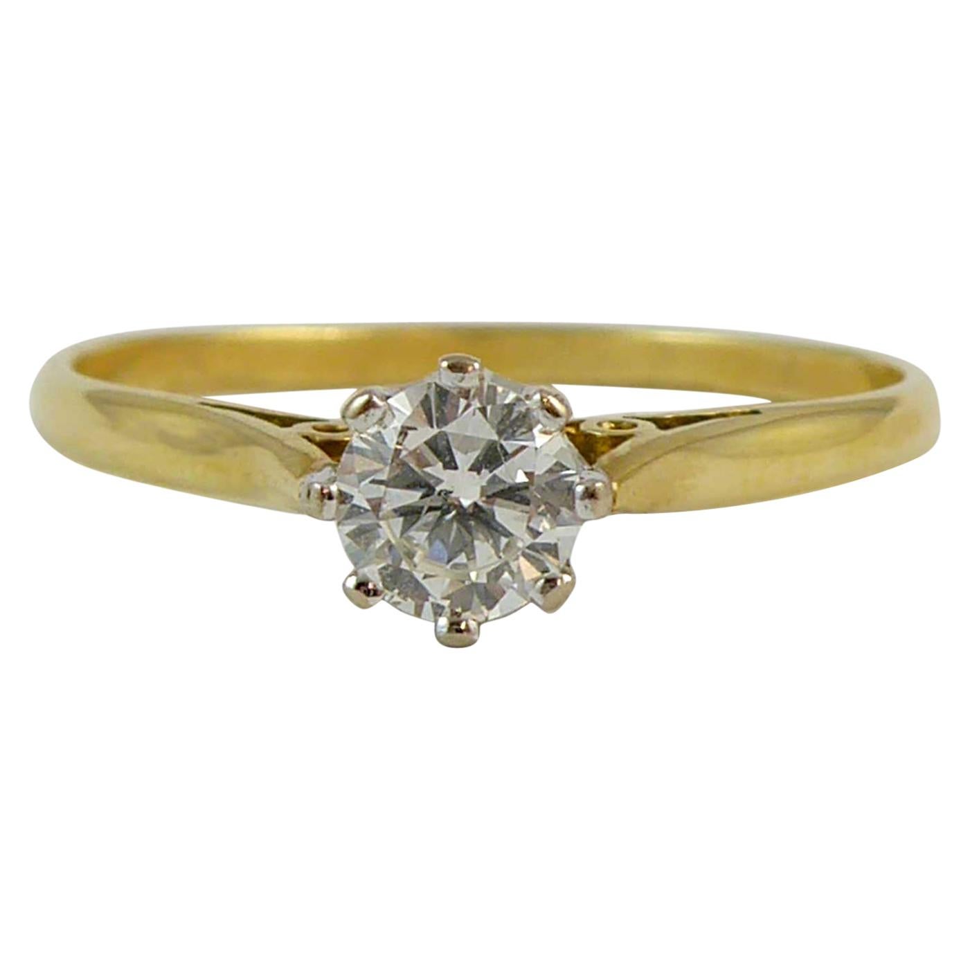 Vintage 0.25 Carat Diamond Solitaire Ring, Hallmarked 1989, Birmingham