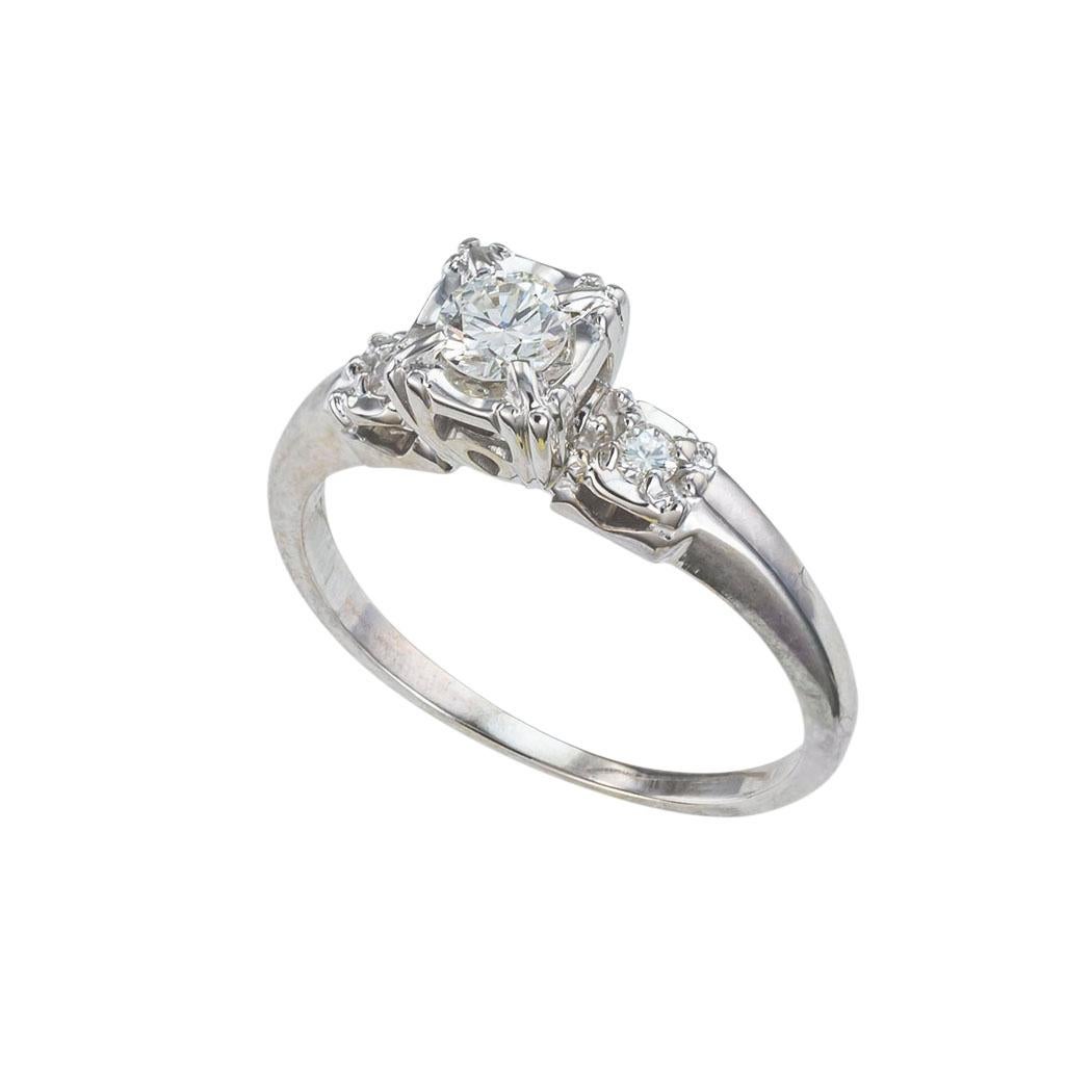Vintage 0.25 carat diamond solitaire white gold engagement ring circa 1950.  Clear and concise information you want to know is listed below.  Contact us right away if you have additional questions.  We are here to connect you with beautiful and