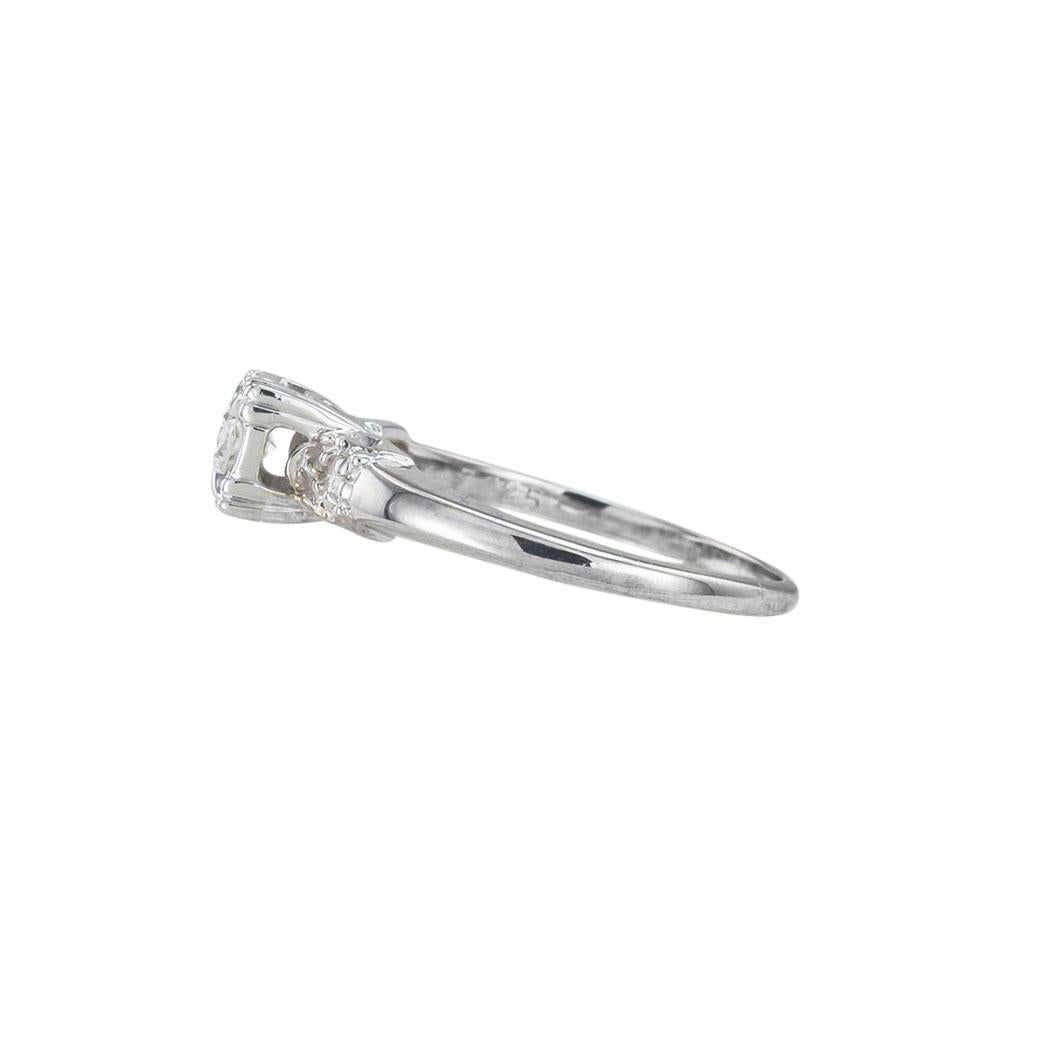 Round Cut Vintage 0.25 Carat Diamond Solitaire White Gold Engagement Ring