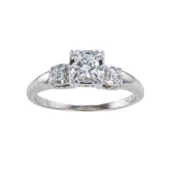 Vintage 0.25 Carat Diamond Solitaire White Gold Engagement Ring