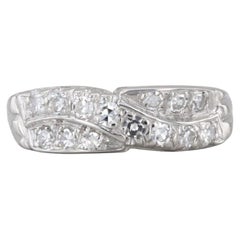 Vintage 0.25ctw Diamond Ring 14k White Gold Size 6 Anniversary Wedding Band