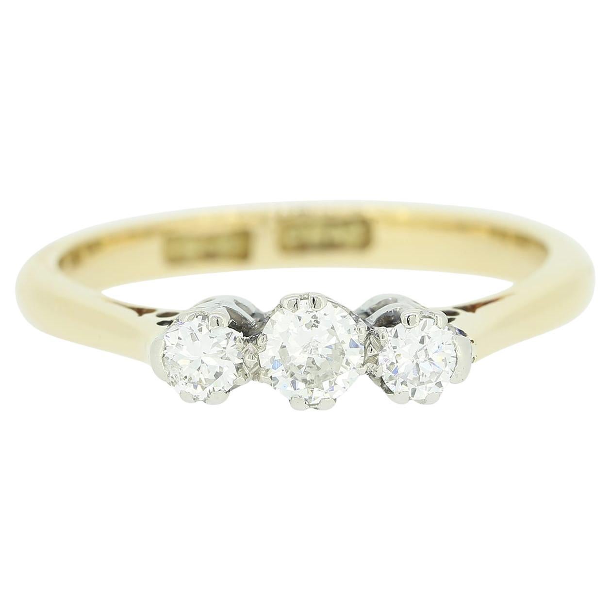 Vintage 0.29 Carat Diamond Three Stone Ring