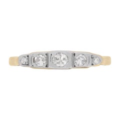 Vintage 0.30 Carat Five-Stone Eight Cut Diamond Ring, circa 1920s