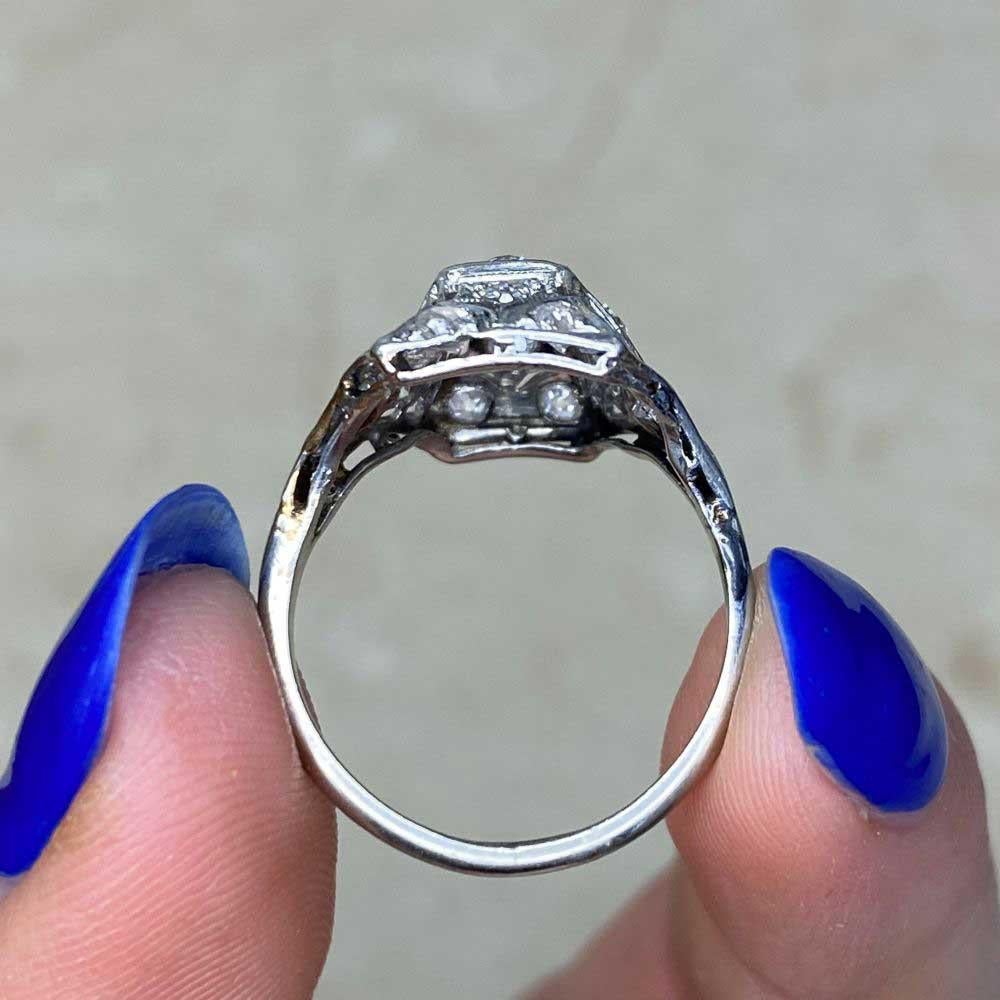 Vintage 0.30ct Old European Cut Diamond Engagement Ring, H Color, Platinum For Sale 6