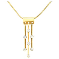 Vintage 0.33ct Diamond and 18k Yellow Gold Drop Pendant, Circa 1980