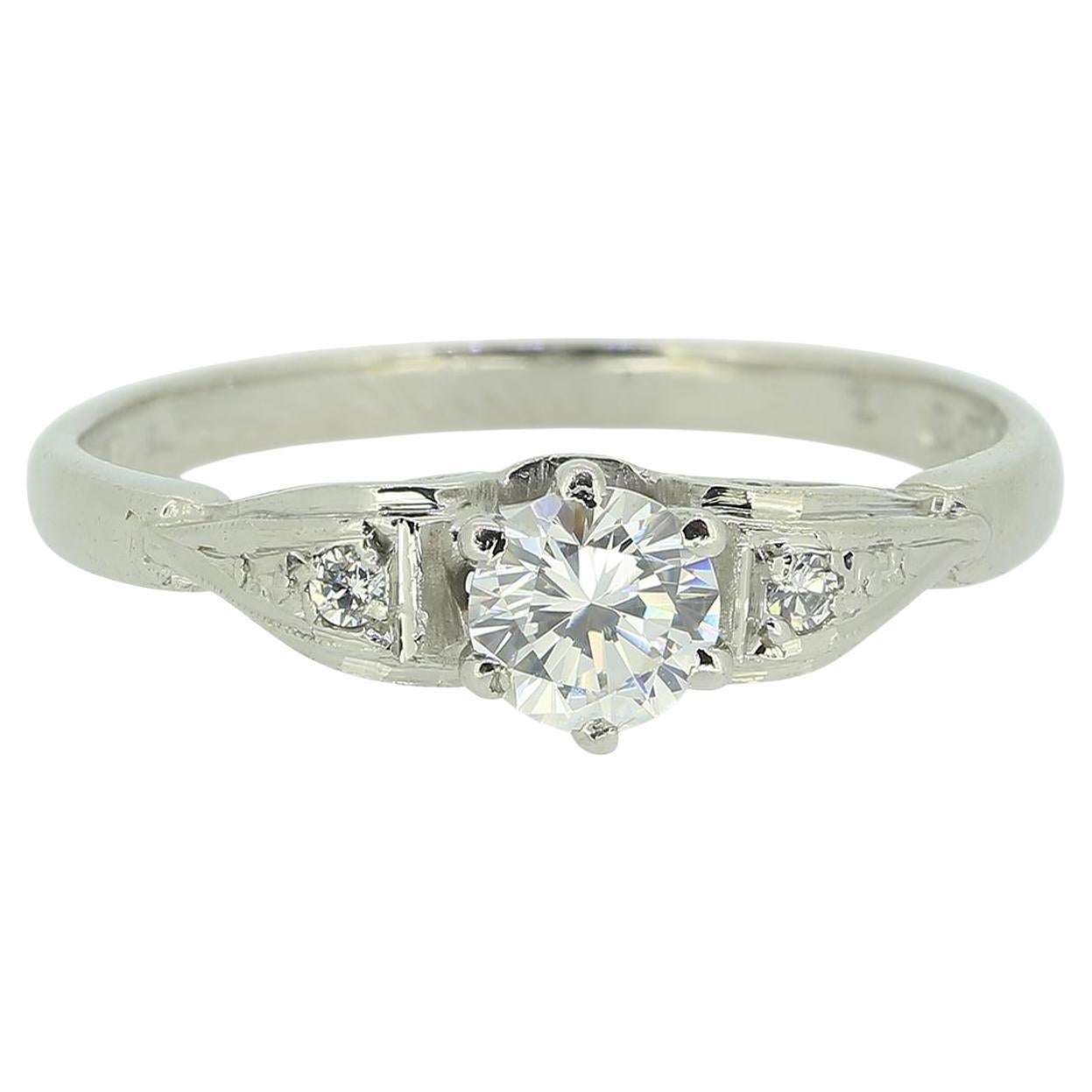 Solitärring mit 0.35 Karat Diamant im Vintage-Stil