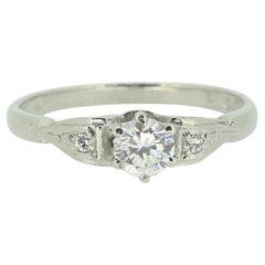 Bague solitaire vintage avec diamants 0.35 carat
