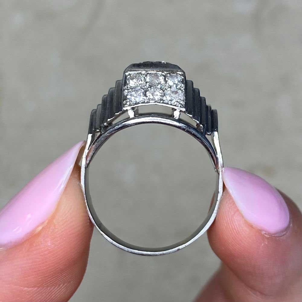 Vintage 0.35ct Transitional Cut Diamond Dome Ring, I Color, Platinum, Circa 1940 For Sale 5