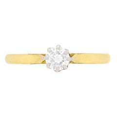 Vintage 0.40 Carat Diamond Solitaire Engagement Ring, circa 1950s