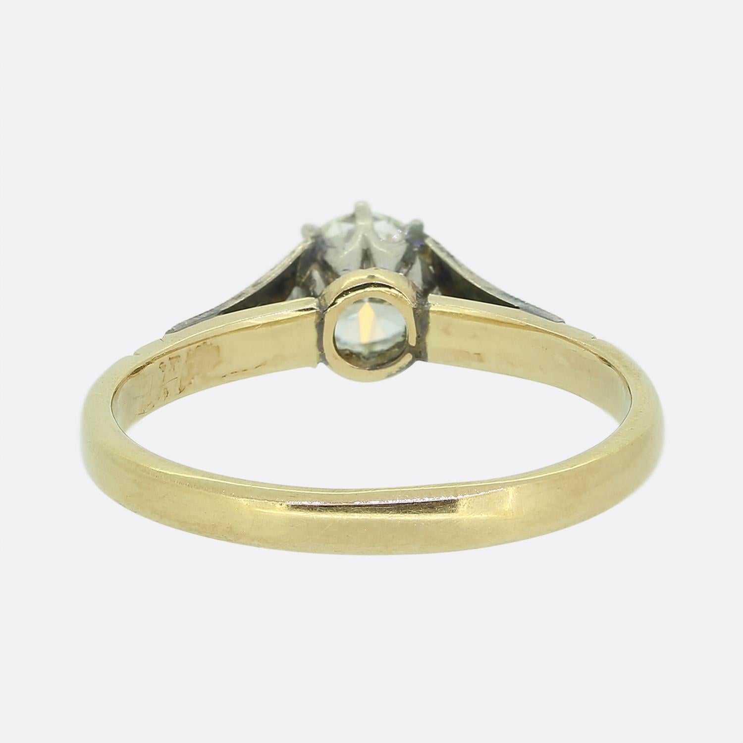 Vintage 0.40 Carat Diamond Solitaire Ring In Good Condition For Sale In London, GB