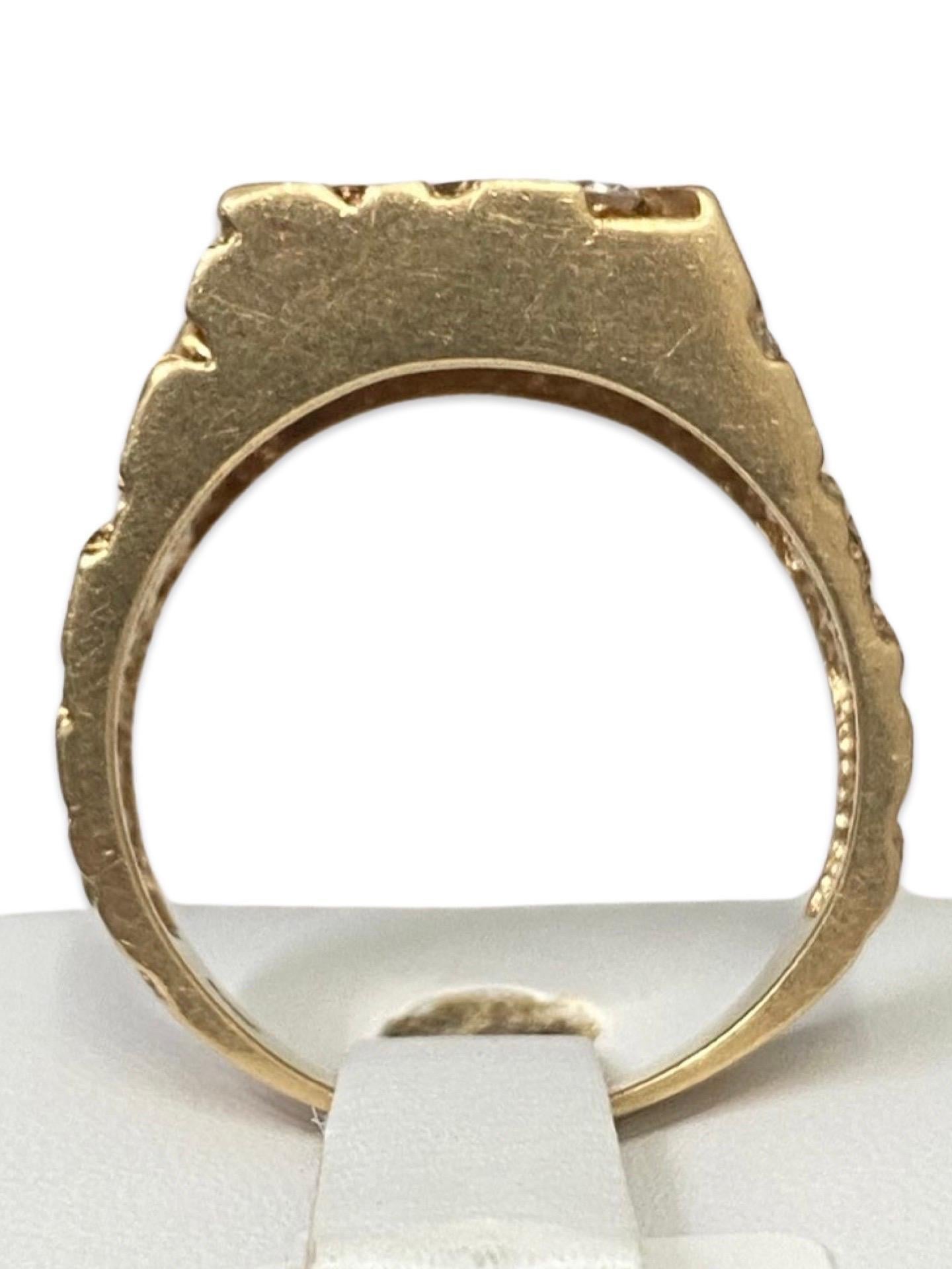 Men's Vintage 0.40 Carat Diamonds Nugget Design Ring 14k Gold For Sale