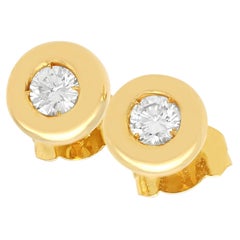 Ohrstecker aus 18 Karat Gelbgold mit 0,40 Karat Diamanten, um 1960