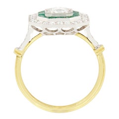 Vintage 0.40ct Diamond and Emerald Target Cluster, c.1970s