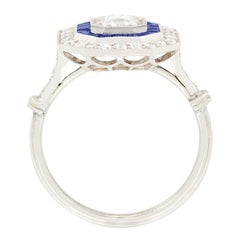 Vintage 0.40ct Diamond and Sapphire Target Cluster, c.1970s