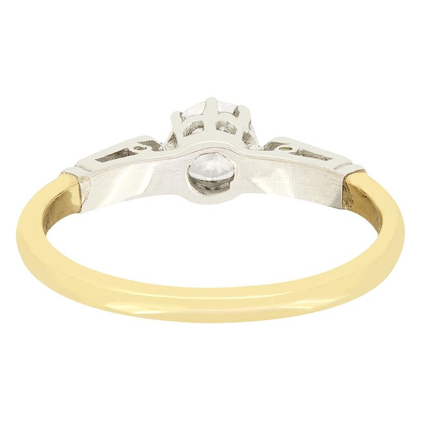 Anillo solitario de diamantes vintage de 0,40 ct, c.1950 en Bueno estado para la venta en London, GB