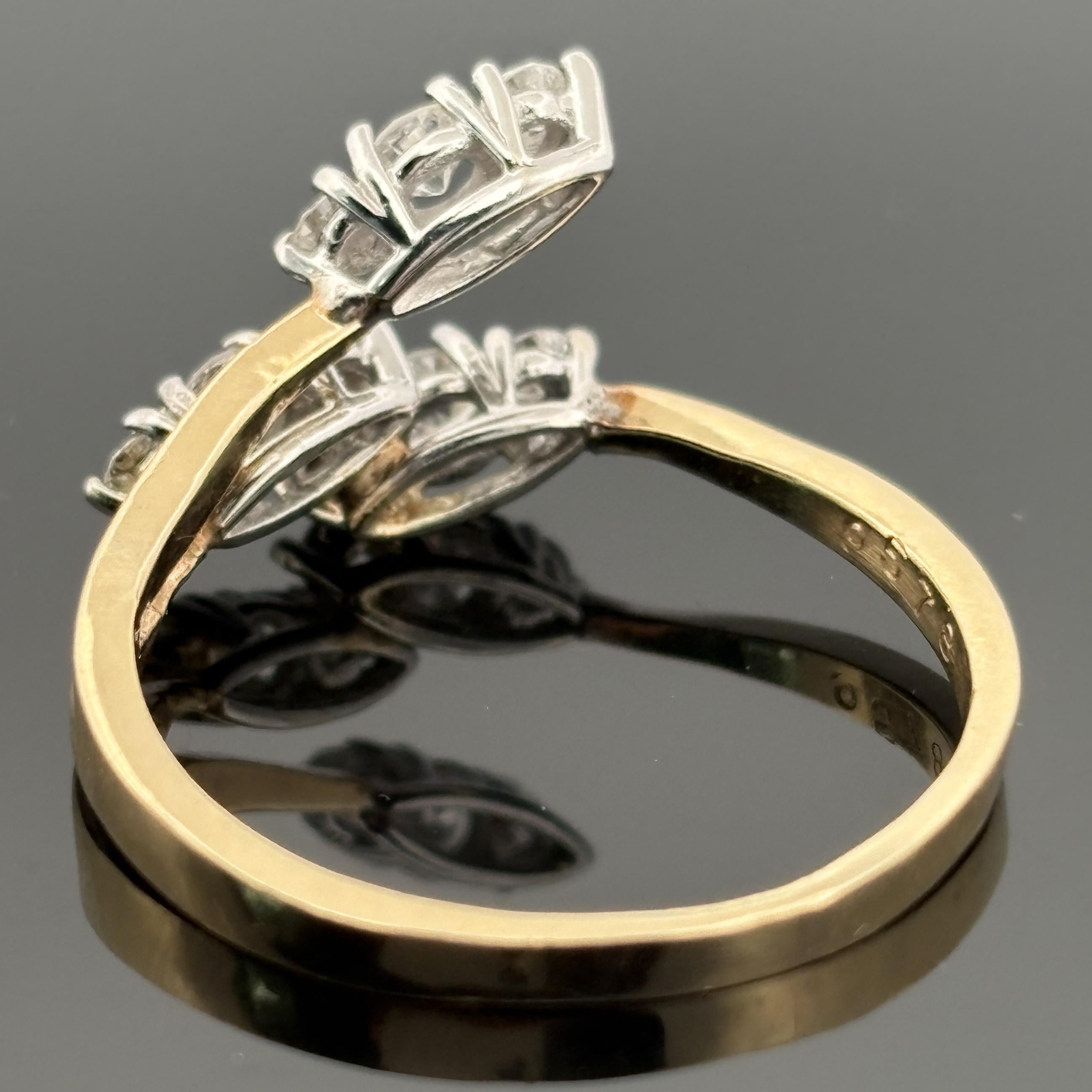 Vintage 0.42ctw Diamond Nature Inspired Ring (Rundschliff) im Angebot