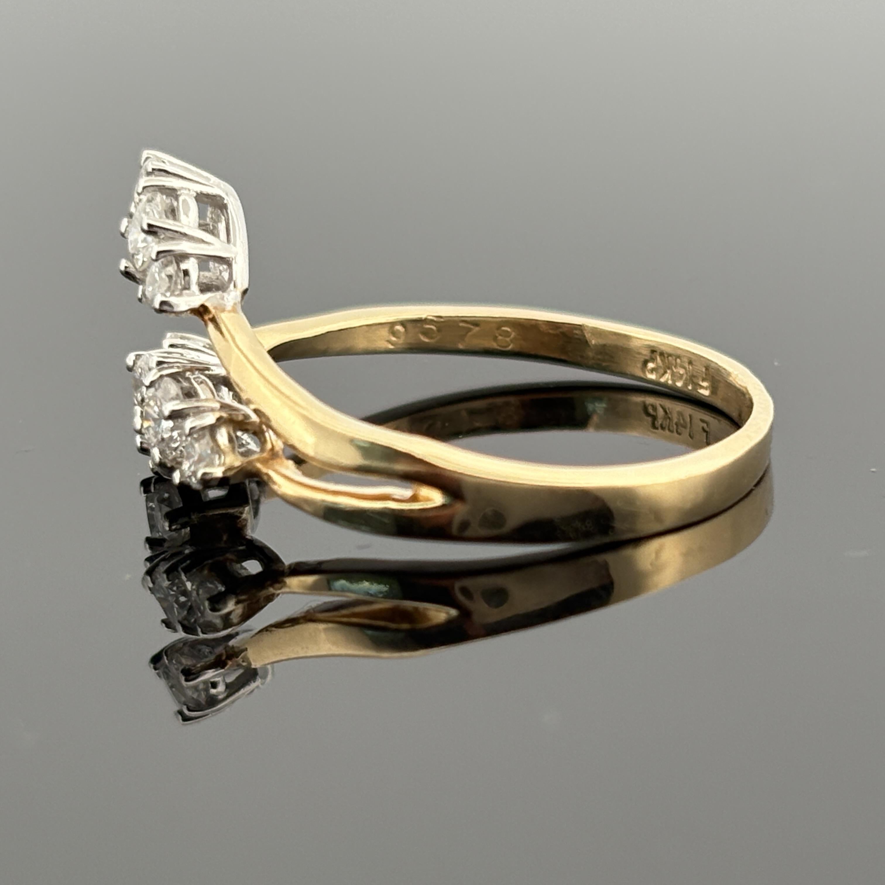 Vintage 0.42ctw Diamond Nature Inspired Ring Damen im Angebot
