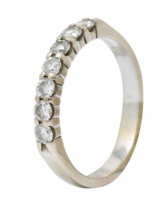 Vintage 0.45 Carat Diamond 14 Karat White Gold Anniversary Ring