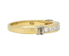 Vintage 0.45 CTW Princess Diamond 14K Two-Tone Gold Channel Ring