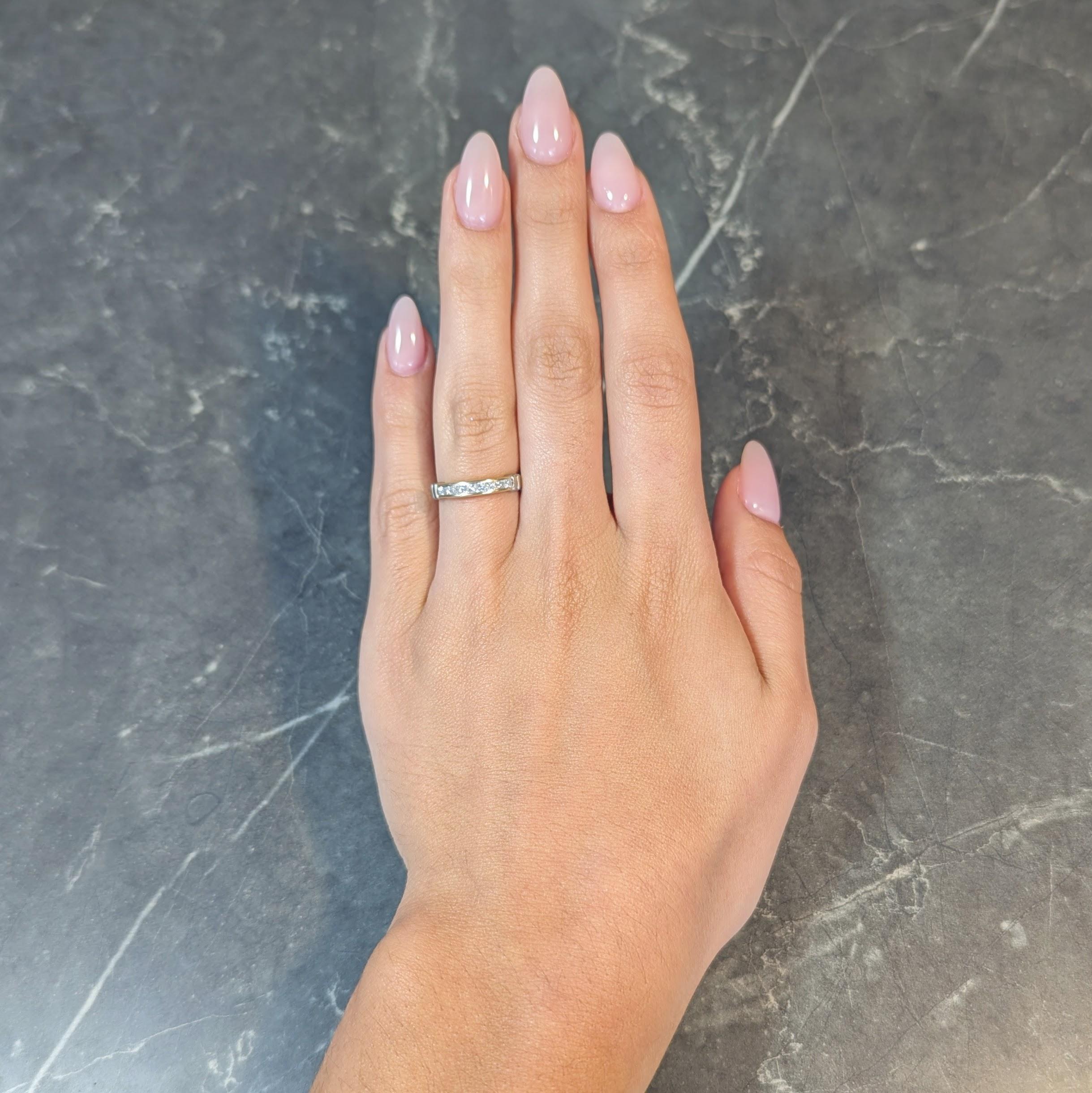 Vintage 0,45 Karat Prinzessin-Diamant 14K zweifarbiger Gold Channel-Ring, Vintage (Zeitgenössisch) im Angebot