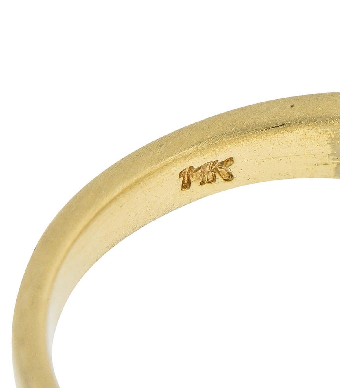 Vintage 0,45 Karat Prinzessin-Diamant 14K zweifarbiger Gold Channel-Ring, Vintage im Angebot 1