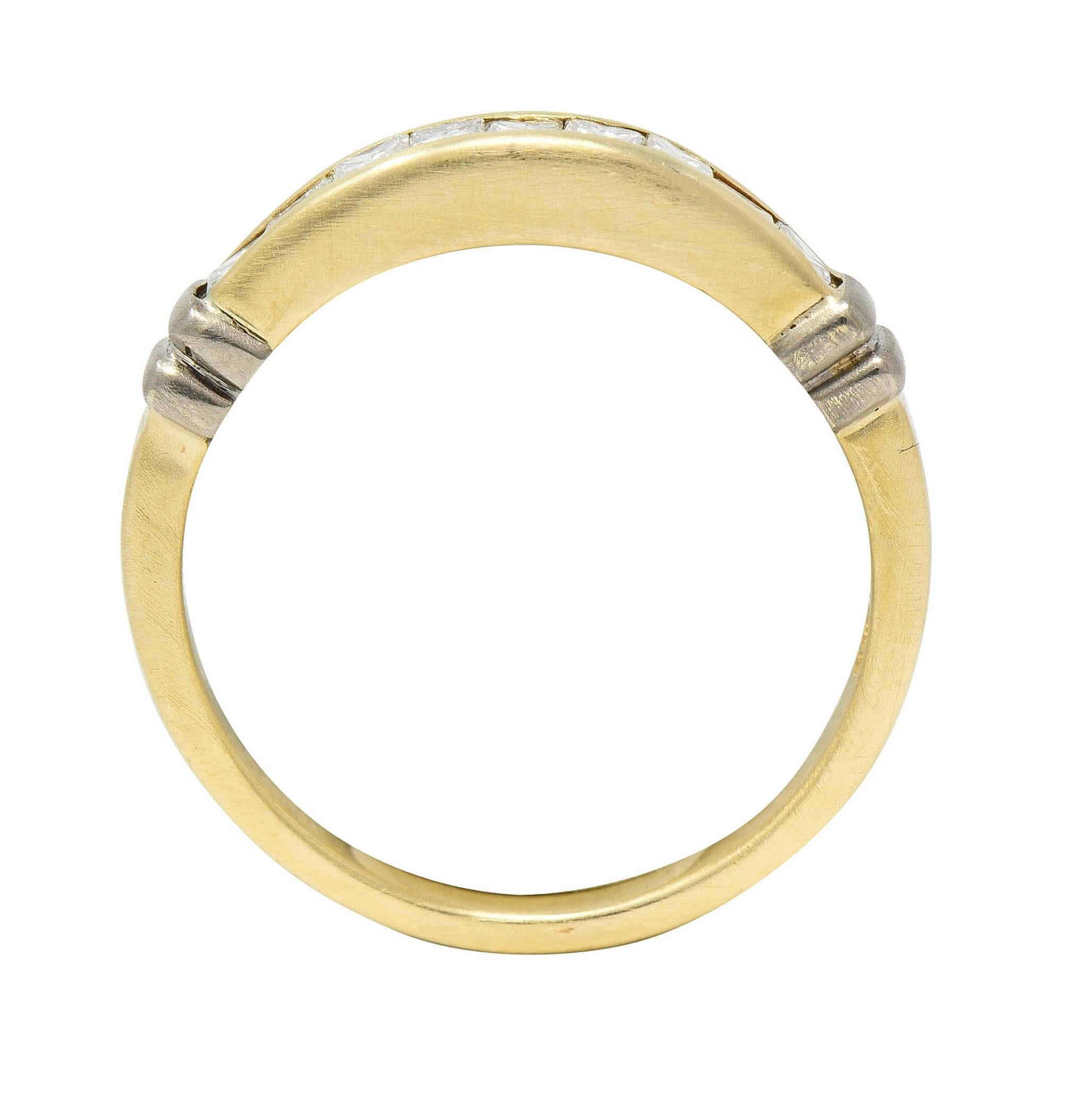 Vintage 0,45 Karat Prinzessin-Diamant 14K zweifarbiger Gold Channel-Ring, Vintage im Angebot 2