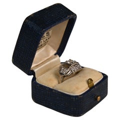 Bague de fiançailles vintage en platine avec diamant taille européenne ancienne (environ 0,40 carat)
