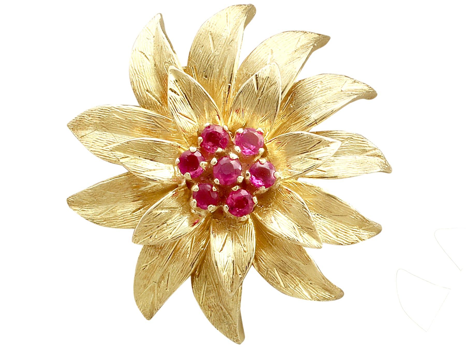 Women's Vintage 0.48ct Ruby and 18k Yellow gold Earrings Circa 1990 For Sale