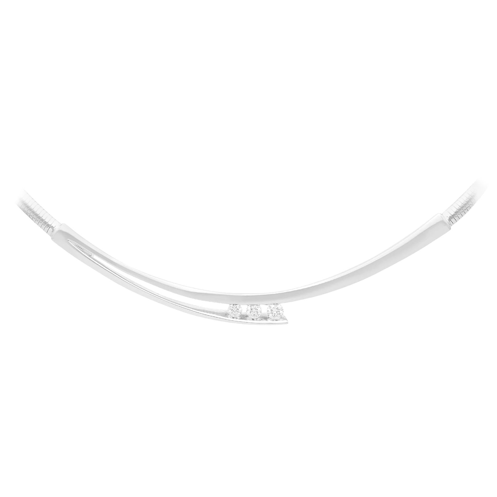 Collier vintage en or blanc 18 carats et diamants 0,50 carat