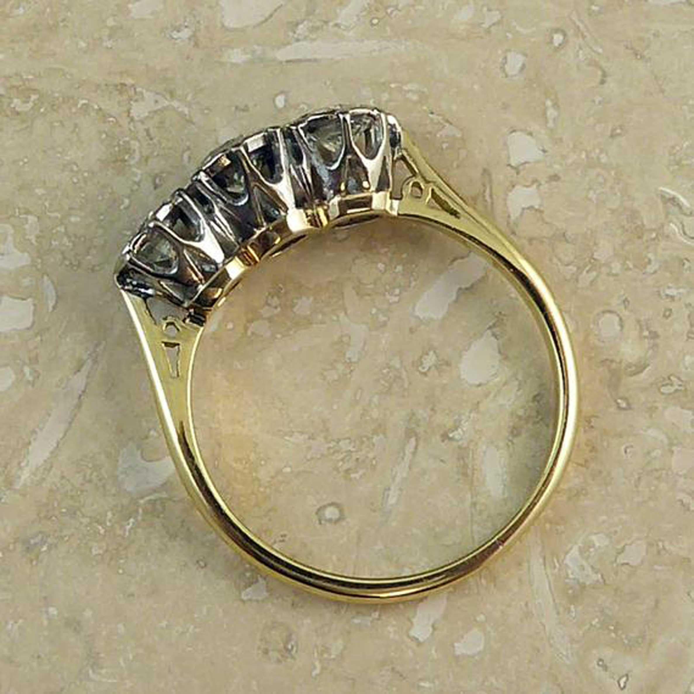 vintage 3 stone diamond ring settings