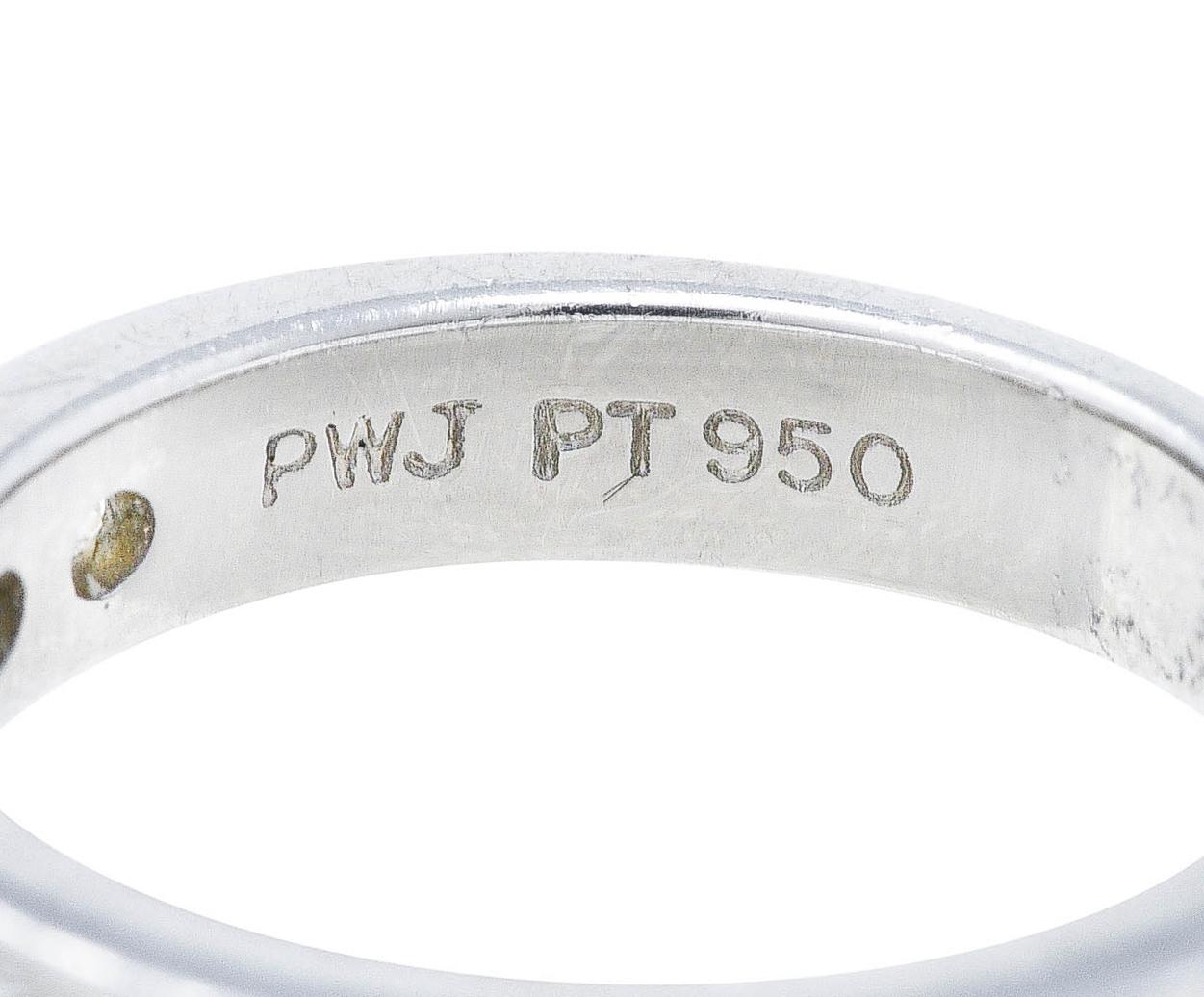 Women's or Men's Vintage 0.50 Carat Diamond Platinum Channel Wedding Band Ring