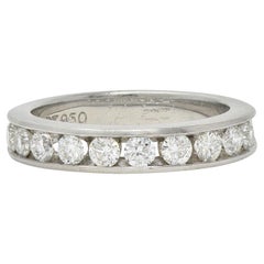 Vintage 0.50 Carat Diamond Platinum Channel Wedding Band Ring
