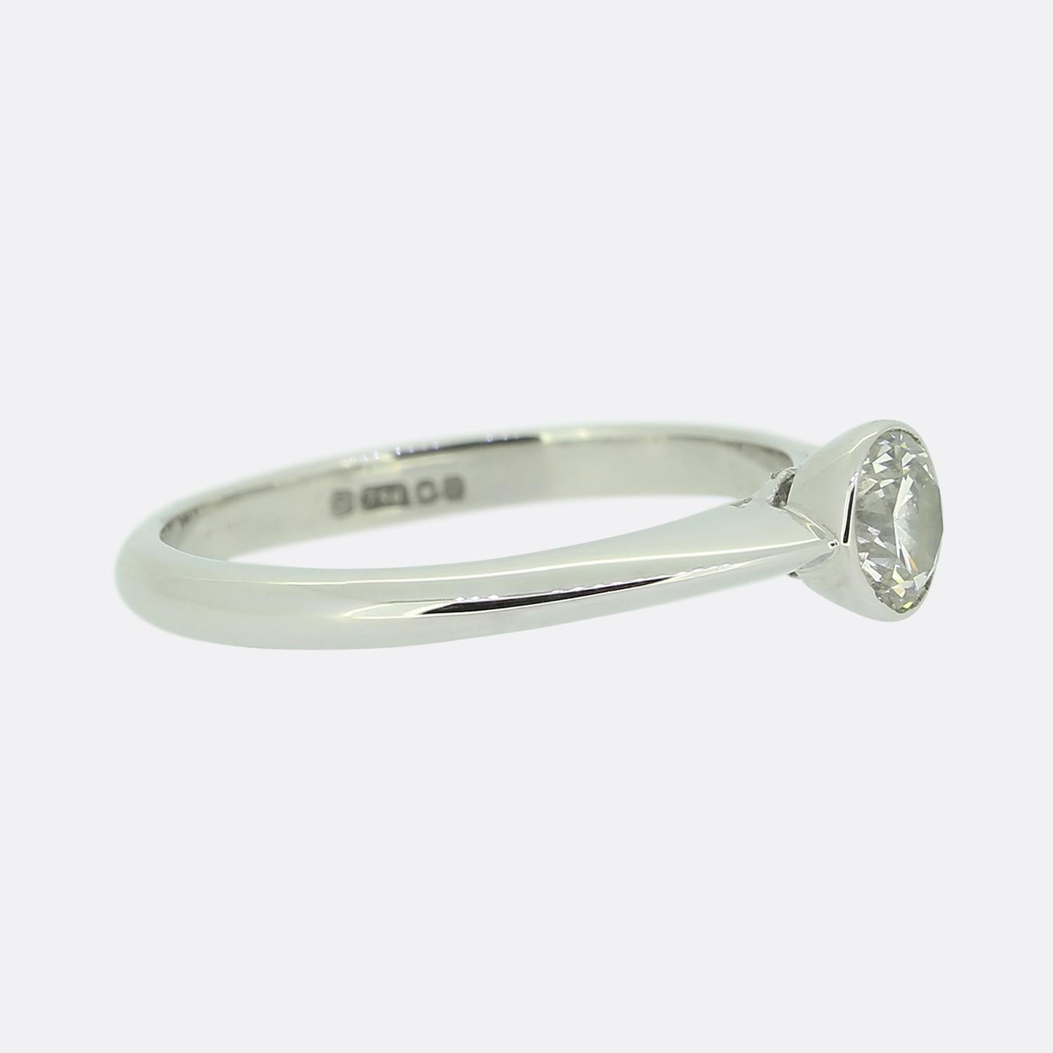 Brilliant Cut Vintage 0.50 Carat Diamond Solitaire Ring For Sale
