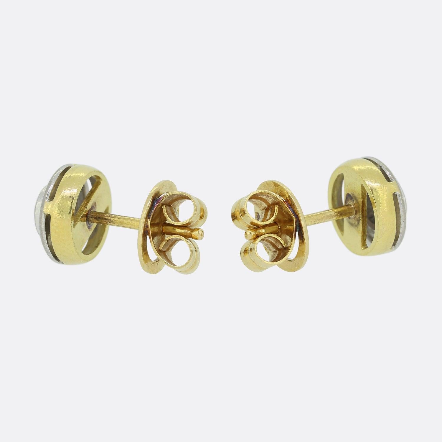 Pendientes vintage de diamantes de 0,50 quilates Corte brillante en venta