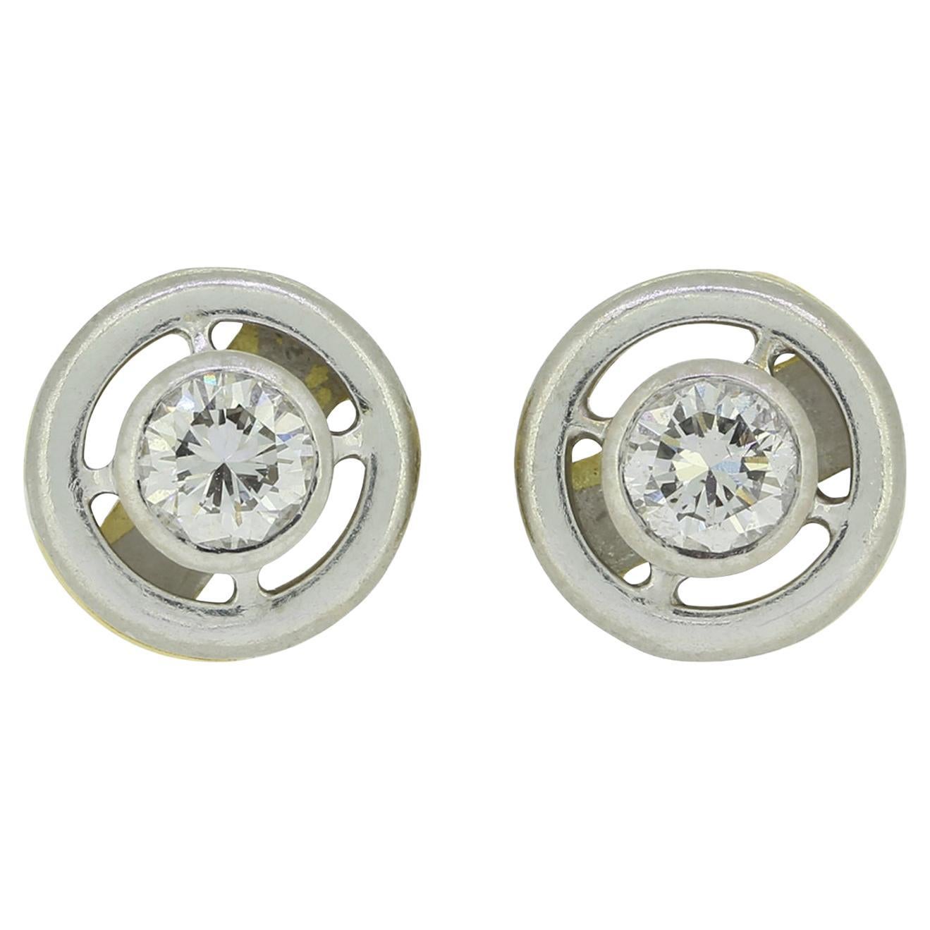 Vintage 0.50 Carat Diamond Stud Earrings